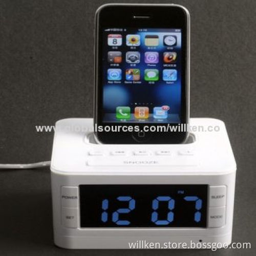 Bluetooth Speaker with Dock Connector for iPhone, iPod, iPad, LCD Play, Supports MP3, TF, FM